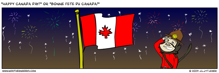 “Happy Canada Day!” or “Bonne Fete du Canada!”