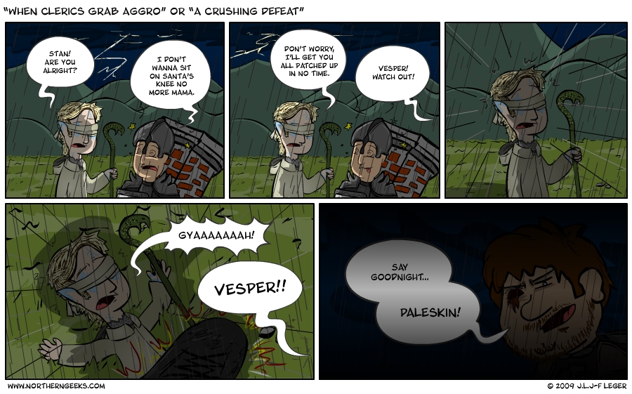 “When Clerics Grab Aggro” or “A Crushing Defeat”